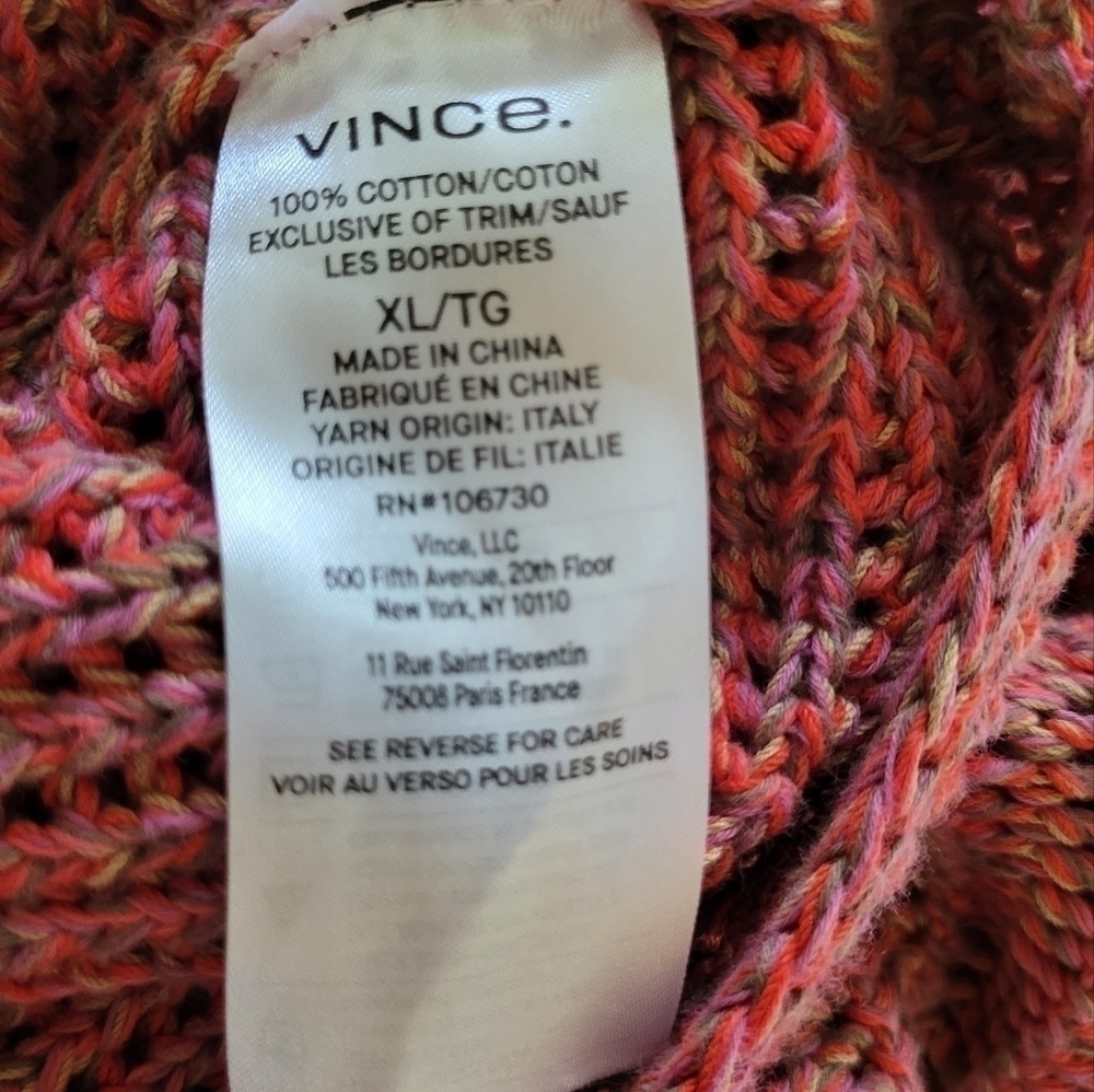 Vince Multicolor Marled Open Knit Button Cardigan - Picture 8 of 12